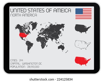 A Set of Infographic Elements for the Country of United States of America