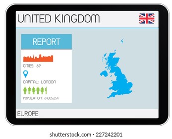 A Set of Infographic Elements for the Country of United Kingdom
