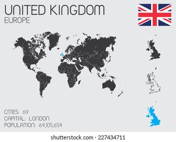 A Set of Infographic Elements for the Country of United Kingdom