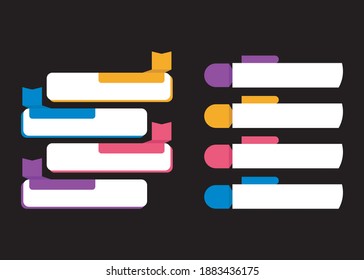 Set of infographic elements data vector design template isolated on black background