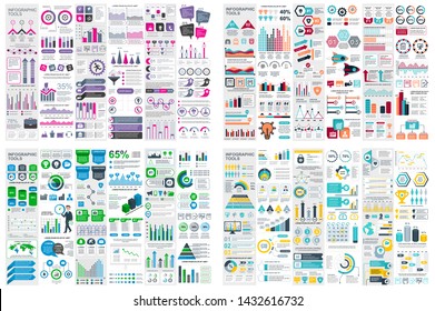 Set of infographic elements data visualization vector design template. Can be used for steps, options, business process, workflow, diagram, flowchart concept, timeline, marketing icons, info graphics.