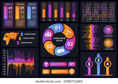 Set of infographic elements data visualization vector design template. Can be used for steps, options, business process, workflow, diagram, flowchart concept, timeline, marketing icons, info graphics.