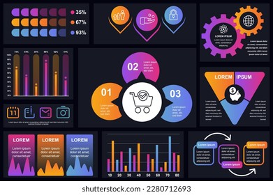 Set of infographic elements data visualization vector design template. Can be used for steps, options, business process, workflow, diagram, flowchart concept, timeline, marketing icons, info graphics.