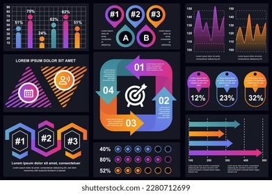 Set of infographic elements data visualization vector design template. Can be used for steps, options, business process, workflow, diagram, flowchart concept, timeline, marketing icons, info graphics.
