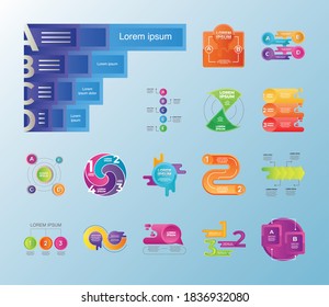 set of infographic elements, diagrams, graphs, circle charts and icons vector illustration