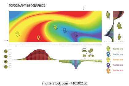 Set of Info-graphic Elements. Geodesic map and Information Graphics