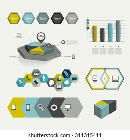 Set of infographic elements. Layout template. Vector.