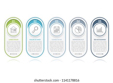 Set of infographic elements with numbers, line icons and place for your text, vector eps10 illustration