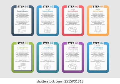 Set of infographic elements with numbers, line icons and place for your text, can be used as workflow, process, steps or options, vector eps10 illustration