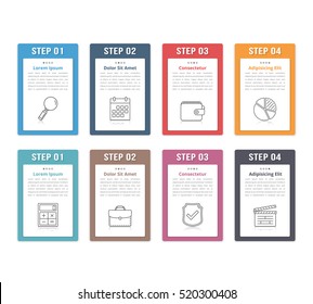 Set of infographic elements with numbers, line icons and place for your text, can be used as workflow, process, steps or options, vector eps10 illustration