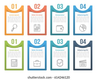 Set of infographic elements with numbers, line icons and place for your text, can be used as workflow, process, steps or options, vector eps10 illustration