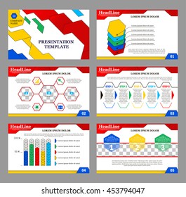 Set of infographic elements. Presentation template. Book cover design. Abstract composition. A4 brochure. Title sheet. Modern. Blue, green, yellow, red. Creative. Vector illustration.