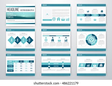 Set of infographic elements. Presentation template. Book cover design. Vector illustration