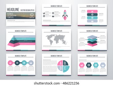 Set of infographic elements. Presentation template. Book cover design. Vector illustration
