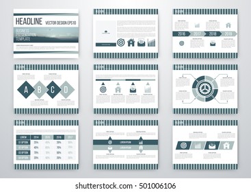 Set of infographic elements. Presentation template. Book cover design. Vector illustration