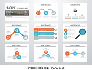 Set of infographic elements. Presentation template. Book cover design. Vector illustration