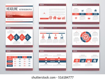 Set of infographic elements. Presentation template. Book cover design. Vector illustration