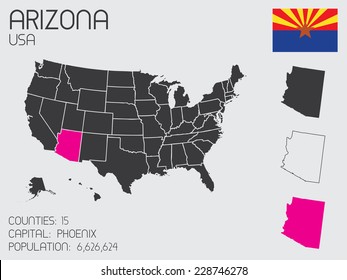 A Set of Infographic Elements for the State of Arizona