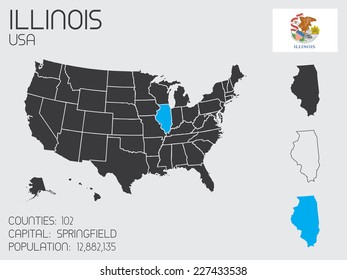 A Set of Infographic Elements for the State of Illinois
