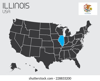 A Set of Infographic Elements for the State of Illinois