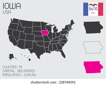 A Set of Infographic Elements for the State of Iowa
