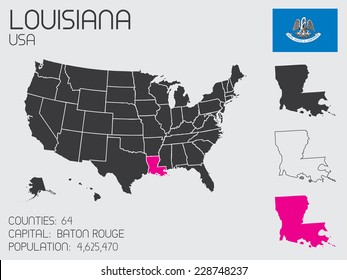 A Set of Infographic Elements for the State of Louisiana