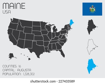 A Set of Infographic Elements for the State of Maine