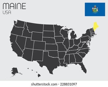 A Set of Infographic Elements for the State of Maine