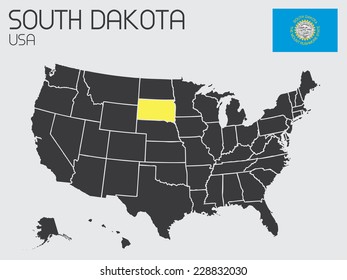 A Set of Infographic Elements for the State of South Dakota