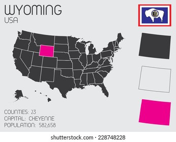 A Set of Infographic Elements for the State of Wyoming