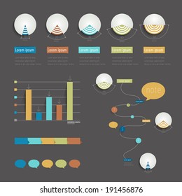 Set of infographic elements. Timeline schedule template. Vector illustration. 