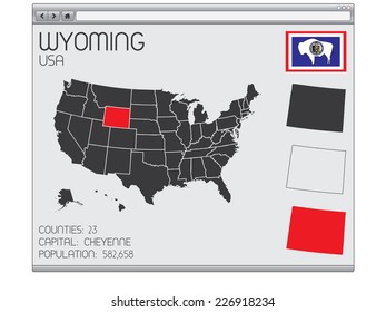 A Set of Infographic Elements within a Web Browser for the State of Wyoming
