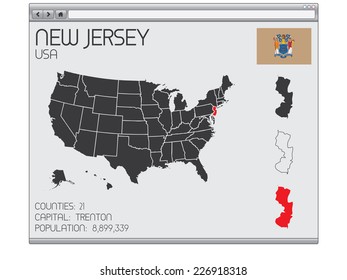 A Set of Infographic Elements within a Web Browser for the State of New Jersey
