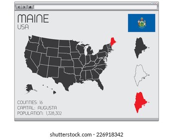 A Set of Infographic Elements within a Web Browser for the State of Maine