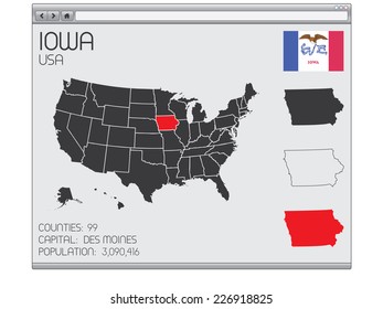 A Set of Infographic Elements within a Web Browser for the State of Iowa