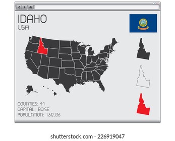 A Set of Infographic Elements within a Web Browser for the State of Idaho
