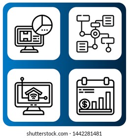 Set of infographic icons such as Statistics, Diagram, Home control, Analytics , infographic