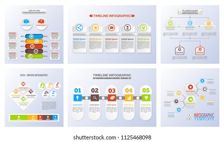 Set of Infographic illustration in vector. Can be used for websites, templates, business presentation, banners, design. Illustrates ideas, statements, product characteristics, well defined structure