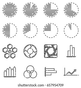 Set of infographic outline vector icons.