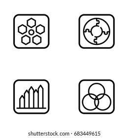 Set of infographic outline vector icons.