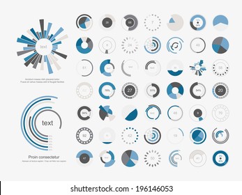 Set of info-graphic pie charts