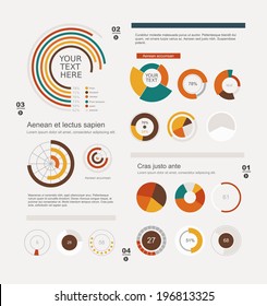 Set of info-graphic pie charts