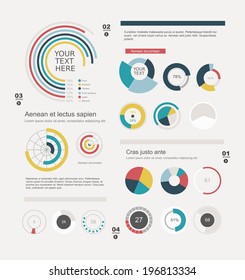 Set of info-graphic pie charts