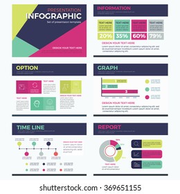 Set of infographic Presentation Template , powerpoint , modern Vector design illustration