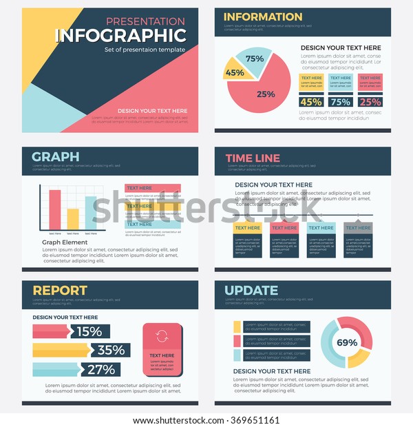 インフォグラフィックプレゼンテーションテンプレート Powerpoint ビジネス 更新 ベクター画像デザインイラストのセット のベクター画像素材 ロイヤリティフリー