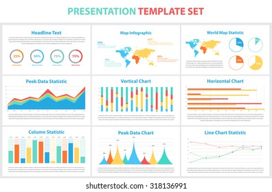 Set of infographic Presentation Template, infographic statistics,elements,charts,business flyer,prototype,layout,corporate commercial data,marketing,design