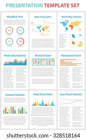 Set of infographic Presentation Template, infographic statistics,elements,charts,business flyer,prototype,layout,corporate commercial data,marketing,design