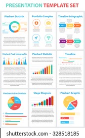 Set of infographic Presentation Template, infographic statistics,elements,charts,business flyer,prototype,layout,corporate commercial data,marketing,design