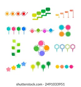 Set von Infografik einfaches Design, Strichlinie Schwarz Farbe