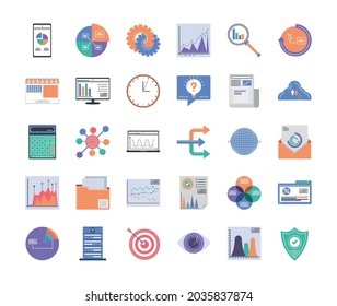 set, infographic statistics analysis charts